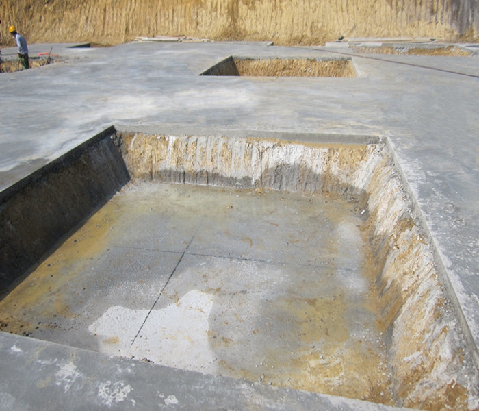 南昌市建筑設計研究院總部辦公大樓工程筏板基礎下柱墩找平、彈線(xiàn)